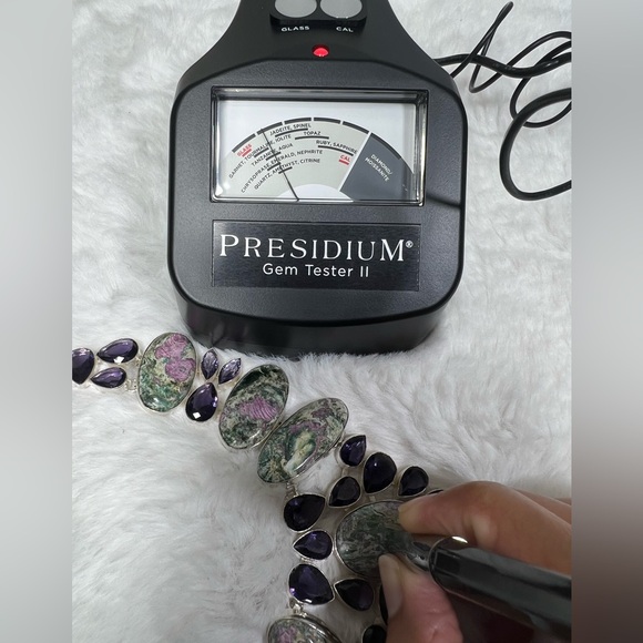 Ruby Zoisite Amethyst 925 Large Gemstone Necklace ONLY - Picture 6 of 7